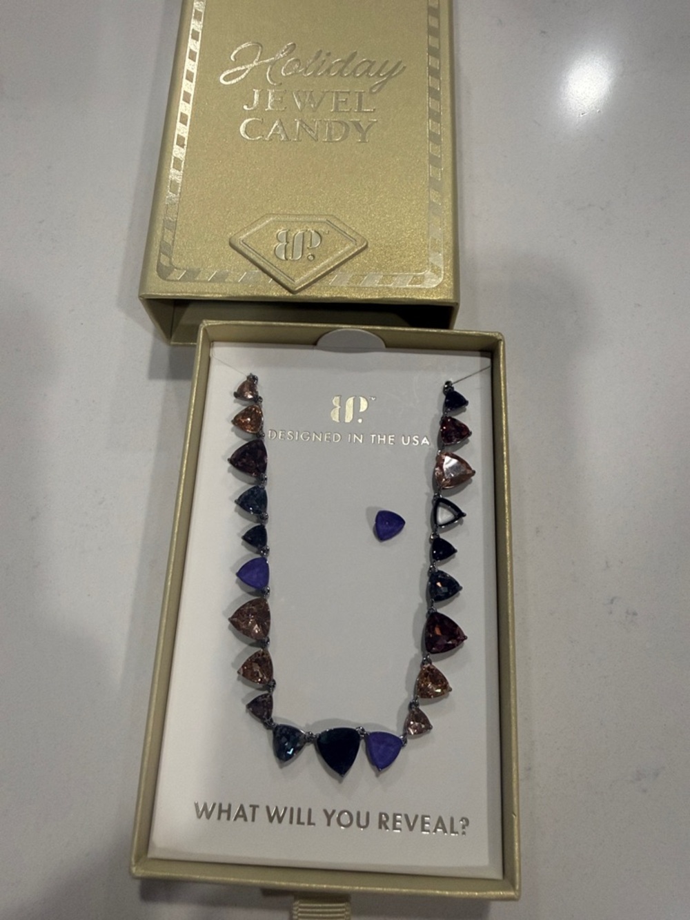 Holiday Jewel Candy Multicolor Heart Necklace - Designed in the USA